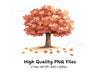 Fall Season Tree Illustrations Clipart Bundle