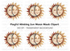 Sun and Moon Faces Clipart Bundle