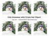 Cute Snowman Peeking Winter Clipart Bundle