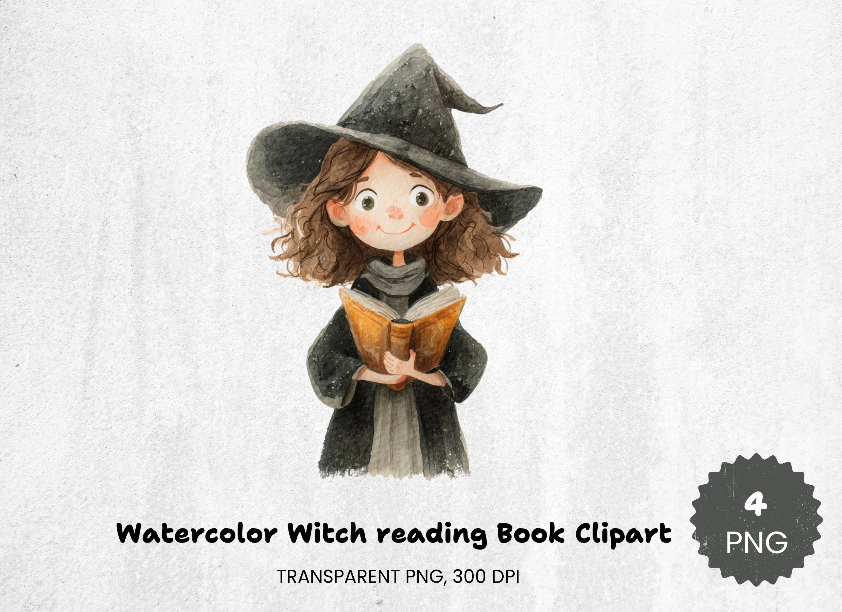 Witch Reading Book Clipart Bundle - CraftNest - Digital Crafting and Art