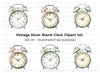Rustic Silver Alarm Clock Clipart Bundle