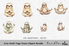 Meditating Christmas Sloths Clipart Bundle