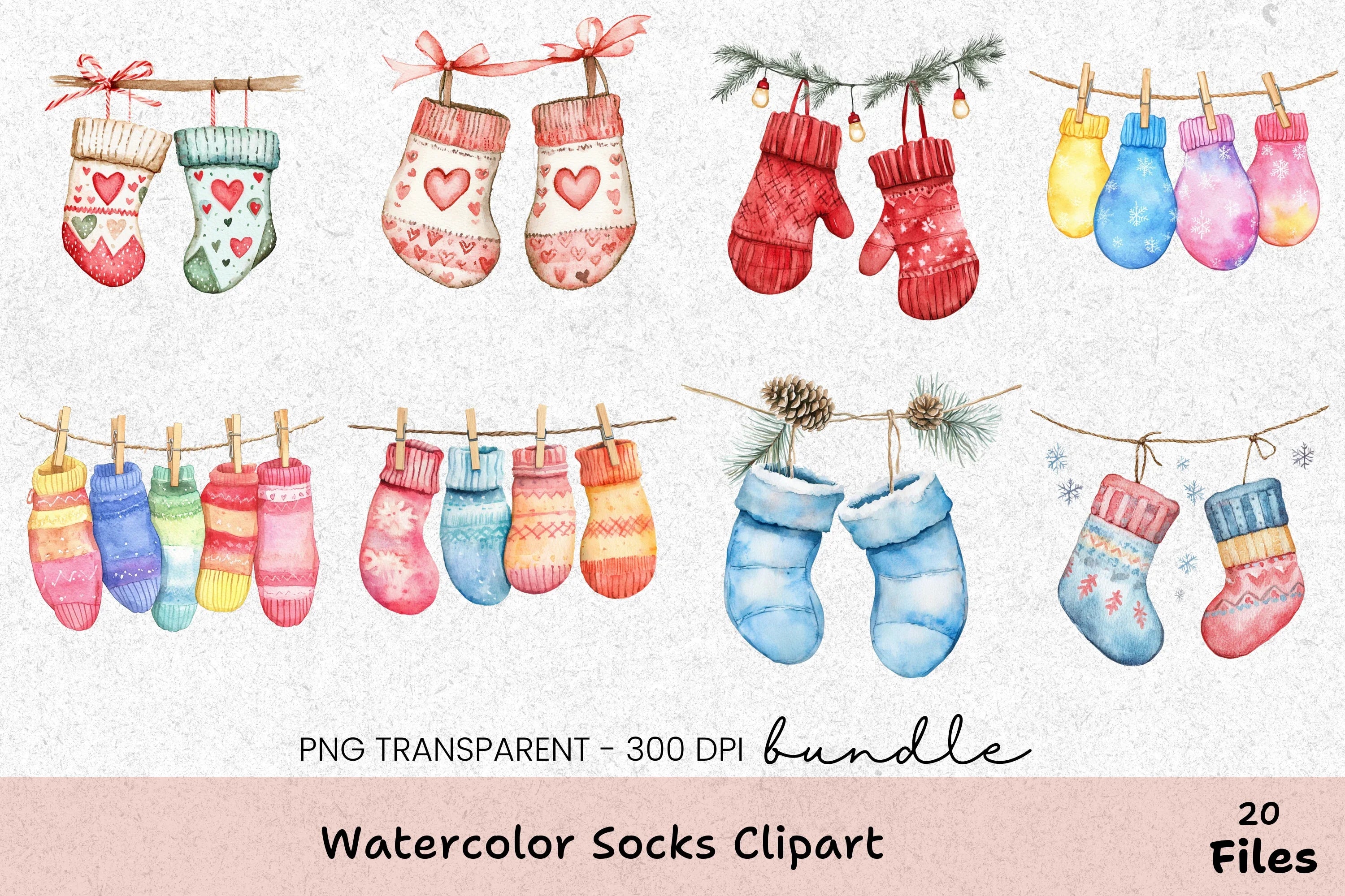 Socks Clipart Bundle - CraftNest - Digital Crafting and Art