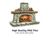 Rustic Stone Fireplace Clipart Bundle