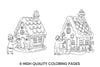 Gingerbread House Christmas Coloring Books