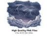 Dramatic Storm Clouds with Lightning Clipart Bundle