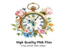 Vintage Pocket Watch Floral Clipart Bundle