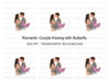 Romantic Couple Kissing Clipart Bundle