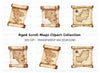 Vintage Scroll Map Clipart Bundle