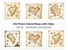 Vintage Treasure Island Map Clipart Bundle