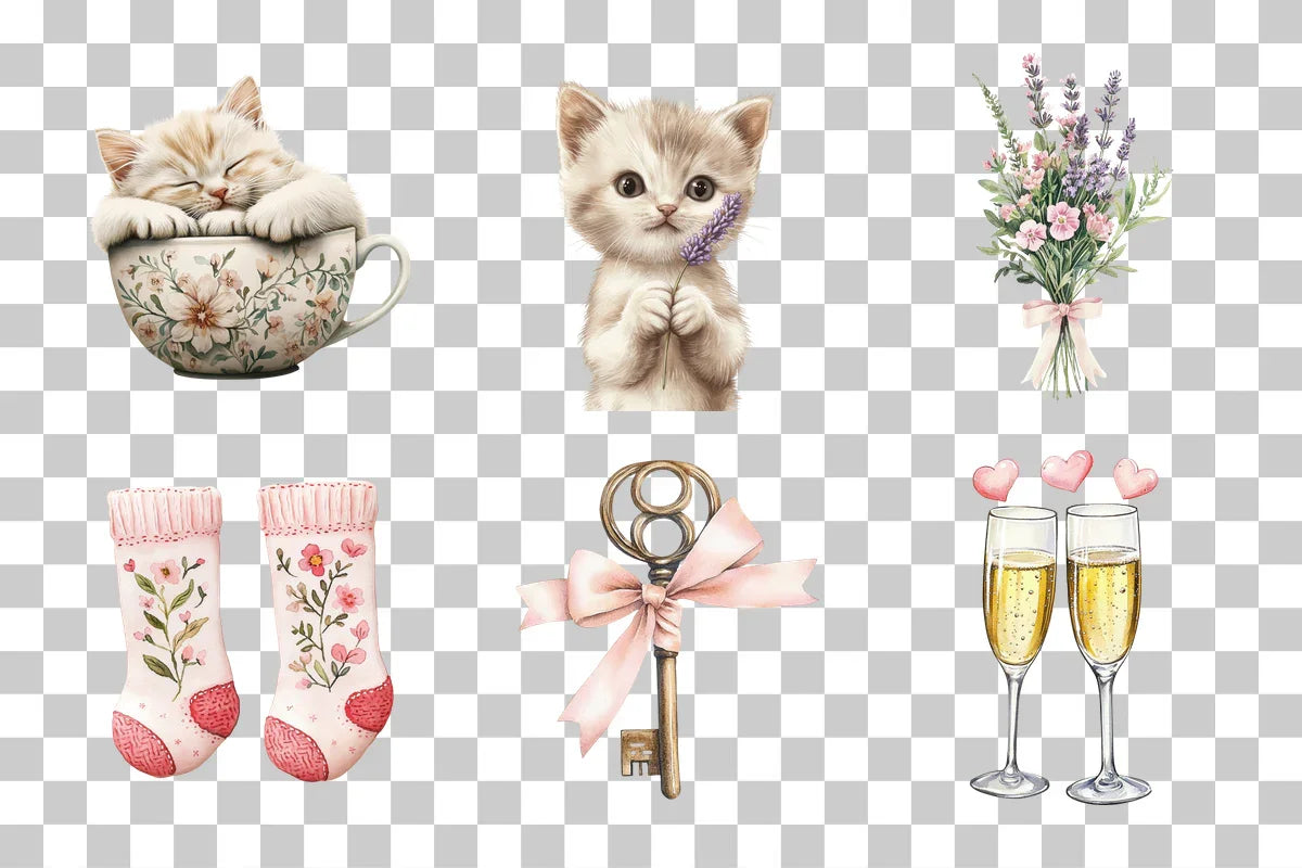Cozy & Romantic Clipart Bundle - CraftNest - Digital Crafting and Art