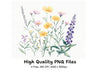 Vibrant Wildflower Clipart Bundle