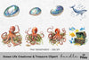 Ocean Life Creatures Treasure Clipart Bundle