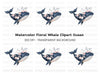 Whale with Flowers Clipart Bundle
