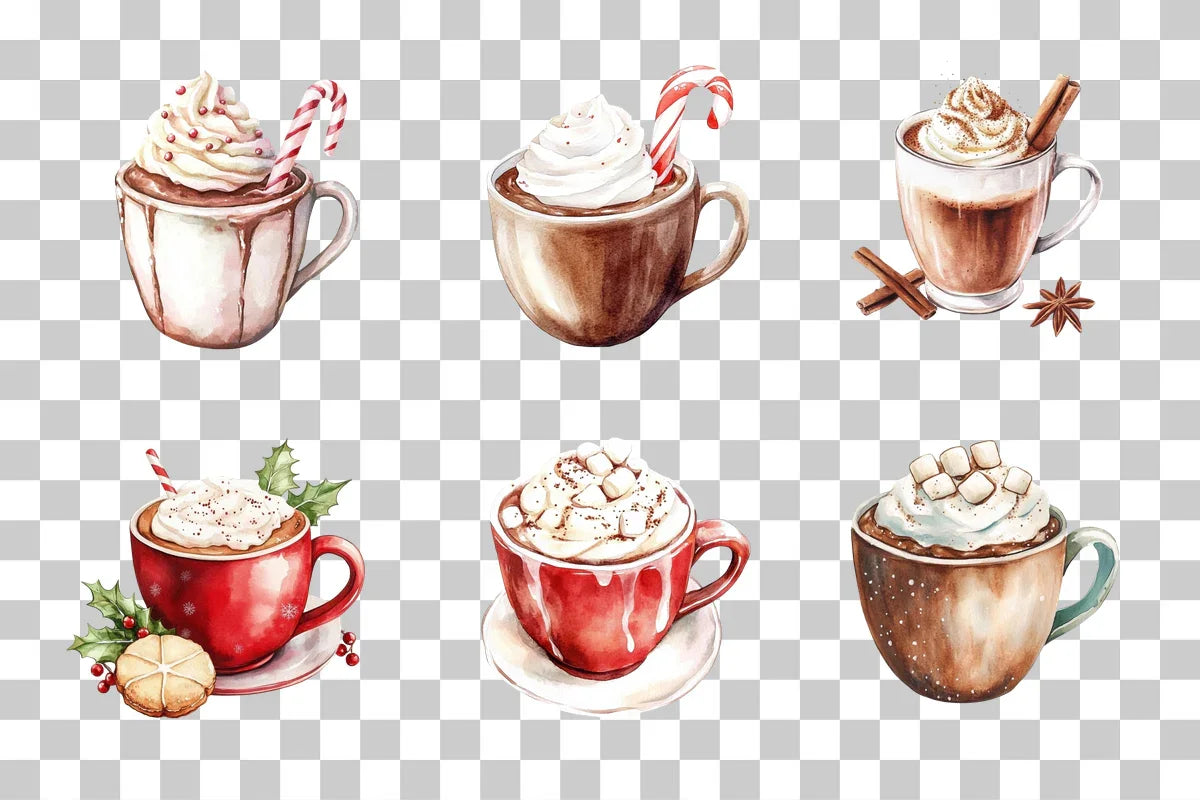 Hot Cocoa Mugs Collection Wrap Bundle - CraftNest - Digital Crafting and Art