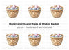 Easter Eggs in Basket Clipart Bundle