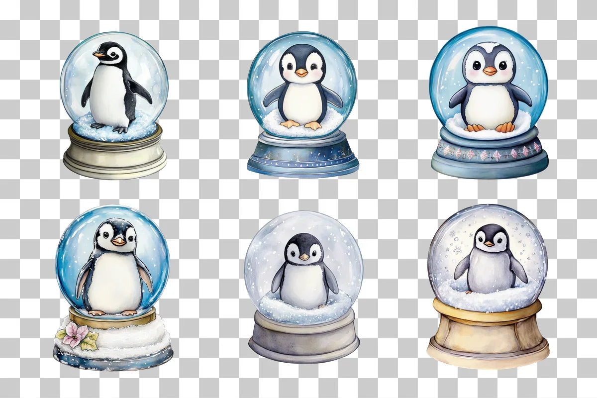 Penguin Snow Globe Clipart Bundle - CraftNest - Digital Crafting and Art