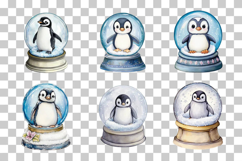 Penguin Snow Globe Clipart Bundle - CraftNest - Digital Crafting and Art