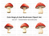 Grumpy Mushroom Clipart Bundle