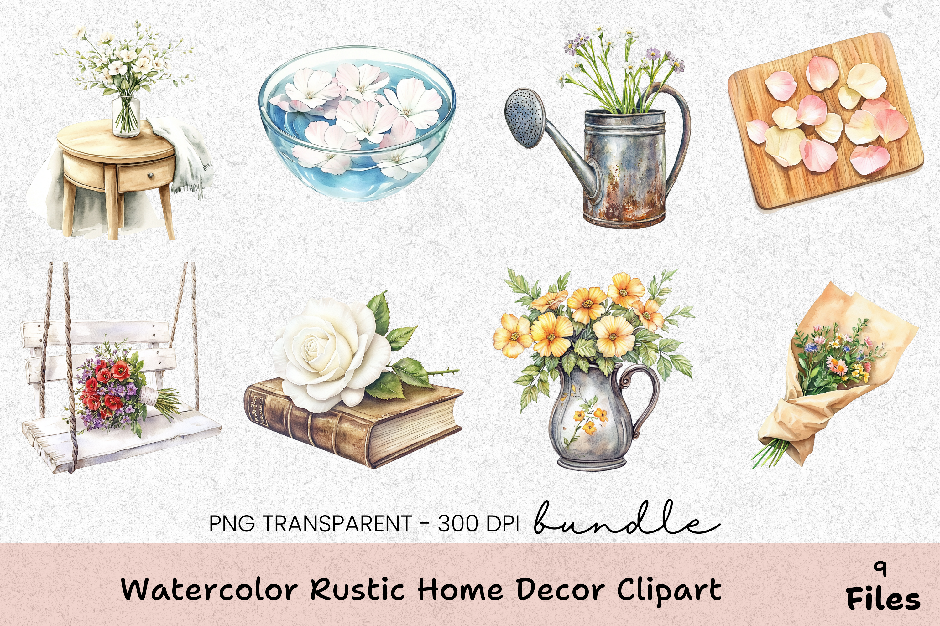 Rustic Home Decor Clipart Bundle