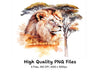 Lion and Acacia Tree Clipart Bundle