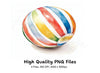 Striped Rainbow Beach Ball Clipart Bundle