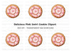 Sweet Pink Swirl Cookie Clipart Bundle