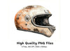 Vintage Motorcycle Helmets Clipart Bundle