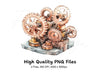 Steampunk Gears Machine Clipart Bundle