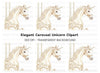 Elegant Carousel Unicorn Clipart Bundle