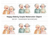 Happy Elderly Couple Clipart Bundle