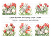 Baby Bunnies in Tulip Garden Clipart Bundle