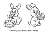 Cute Bunny Eating Pie Coloring Books