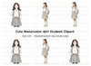 Cute School Girls Clipart Bundle