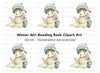 Cute Girl Reading Book Clipart Bundle
