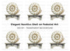 Elegant Nautilus Shell on Stone Pedestal Clipart Bundle