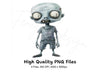 Cute Zombie Clipart Bundle