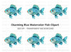 Blue Fish Clipart Bundle