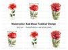 Red Rose Tumbler Clipart Bundle