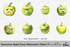 Expressive Apple Faces Clipart Bundle