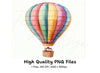 Colorful Hot Air Balloon Clipart Bundle