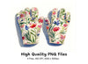 Floral Garden Gloves Clipart Bundle
