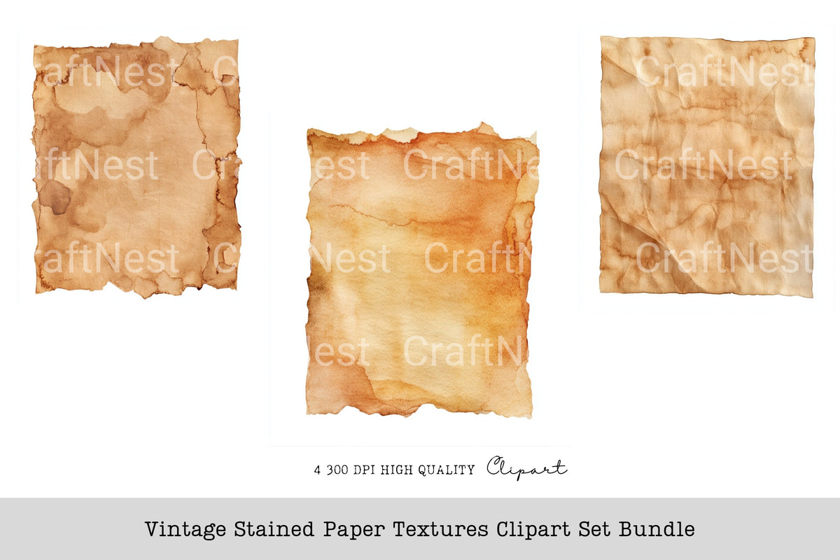 Vintage Stained Textures Clipart Bundle