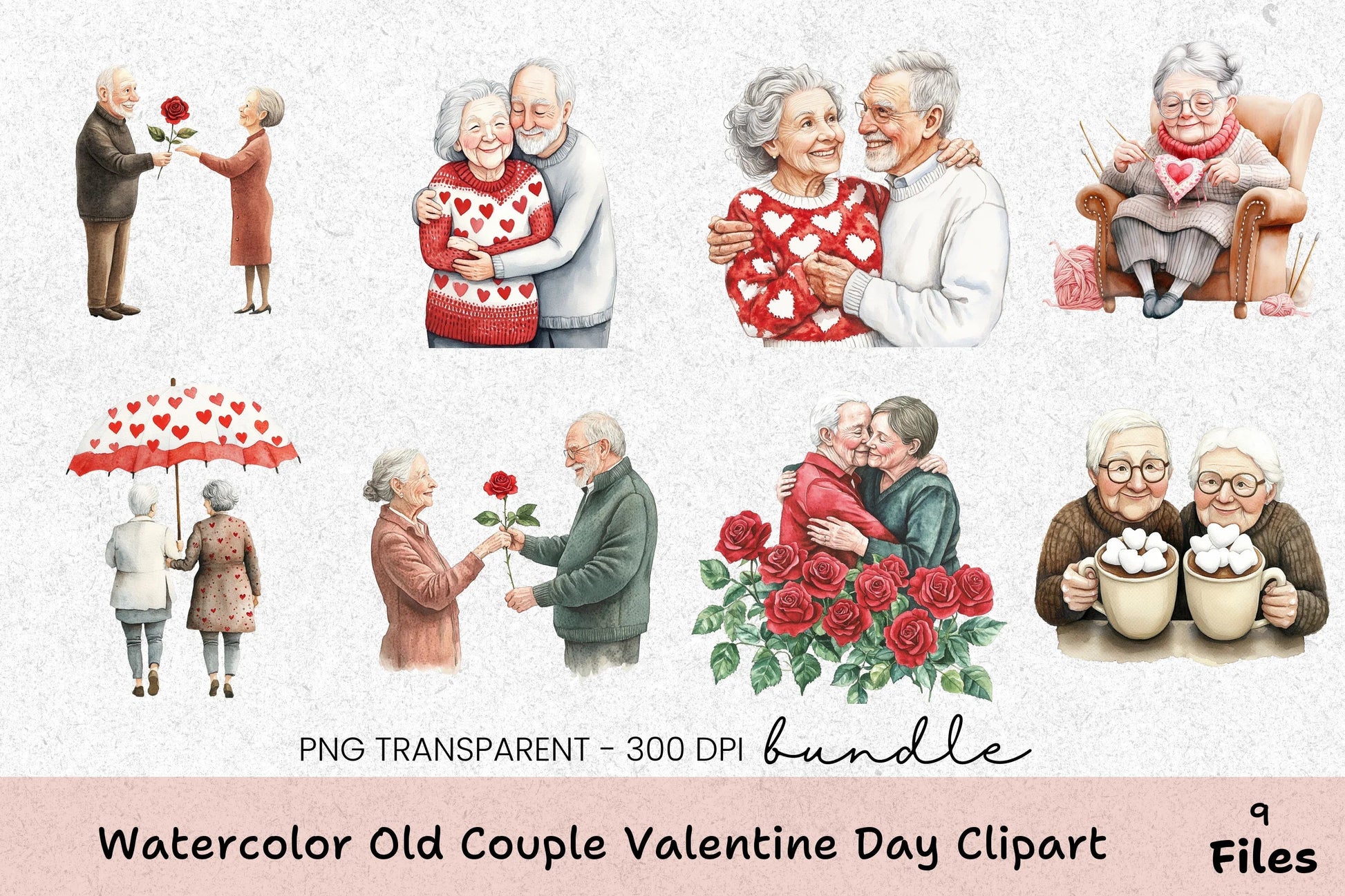 Old Couple Valentine's Day Clipart Bundle - CraftNest - Digital Crafting and Art