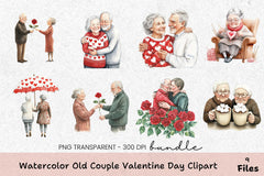 Old Couple Valentine's Day Clipart Bundle - CraftNest - Digital Crafting and Art