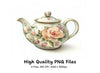 Elegant Floral Teapot Clipart Bundle