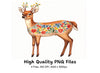 Floral Deer Clipart Bundle