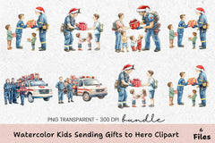 Kids Sending Gifts to Hero Clipart Bundle - CraftNest - Digital Crafting and Art