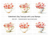 Teacups With Love Stamps Clipart Bundle