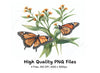 Monarch Butterflies Milkweed Clipart Bundle